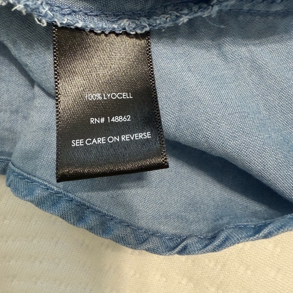 Torrid Mini Chambray Tiered Shirt Dress
Size 2X 
Color: Medium Wash - Picture 12 of 12